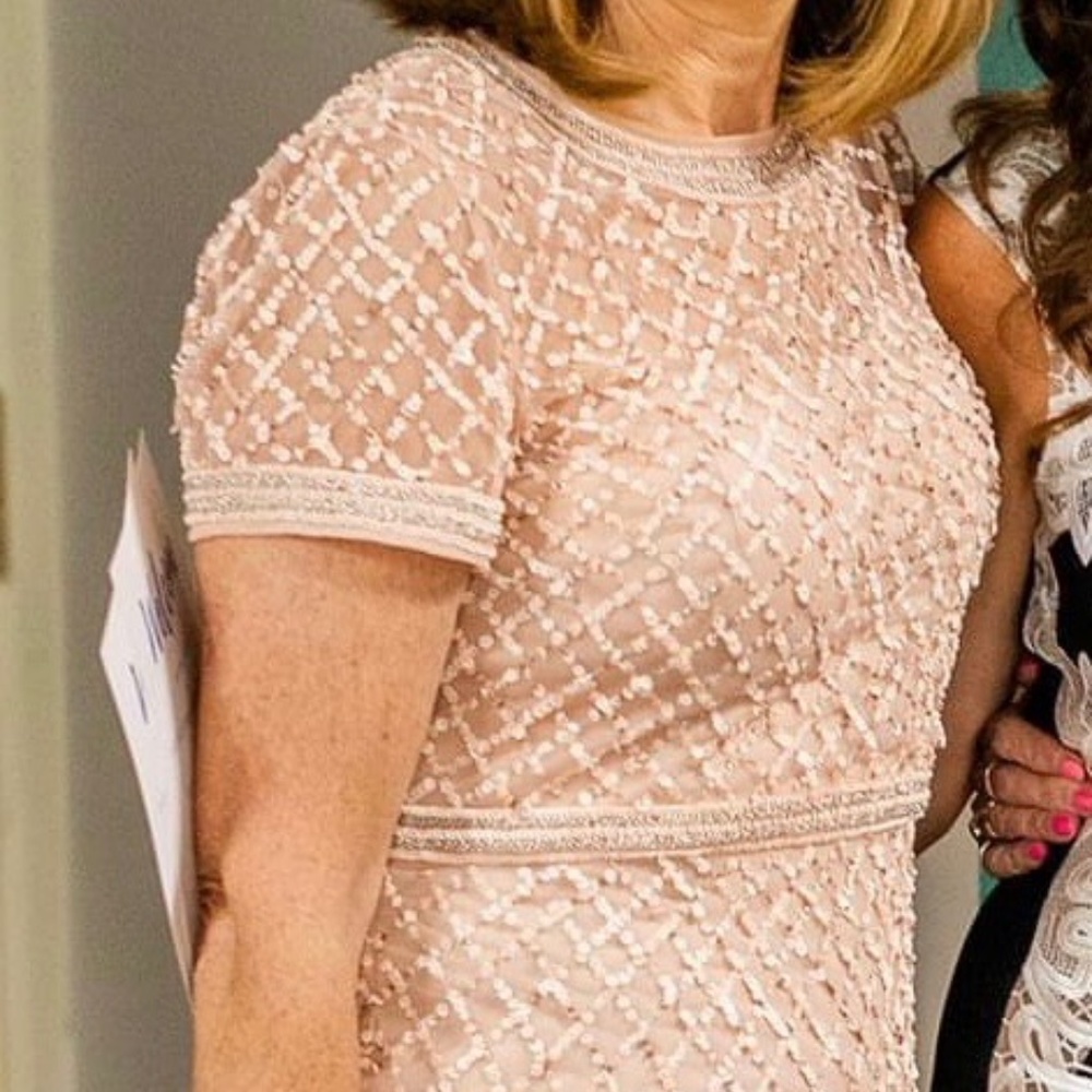 Adrianna Papell Platinum Pink Long Dress